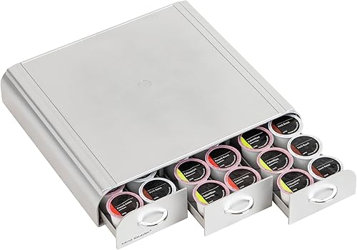 Vista 18 de Mind Reader Organizador 'Anchor' de triple cajón para cápsulas Dolce Gusto, CBTL, soporte para cápsulas de café de una sola porción Negro