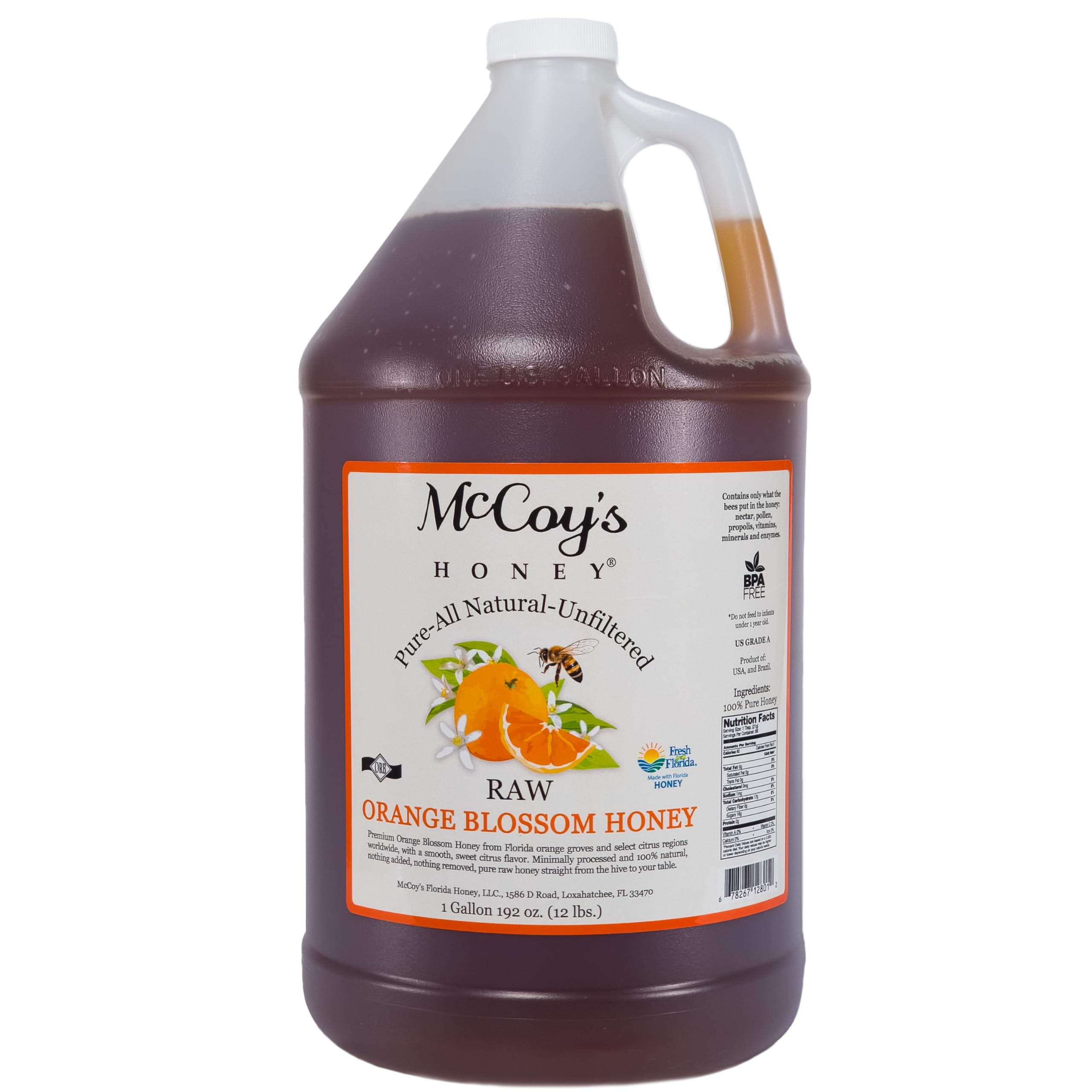 Amazon.com : McCoy's Honey - 100% Pure, Raw Honey - Orange Blossom