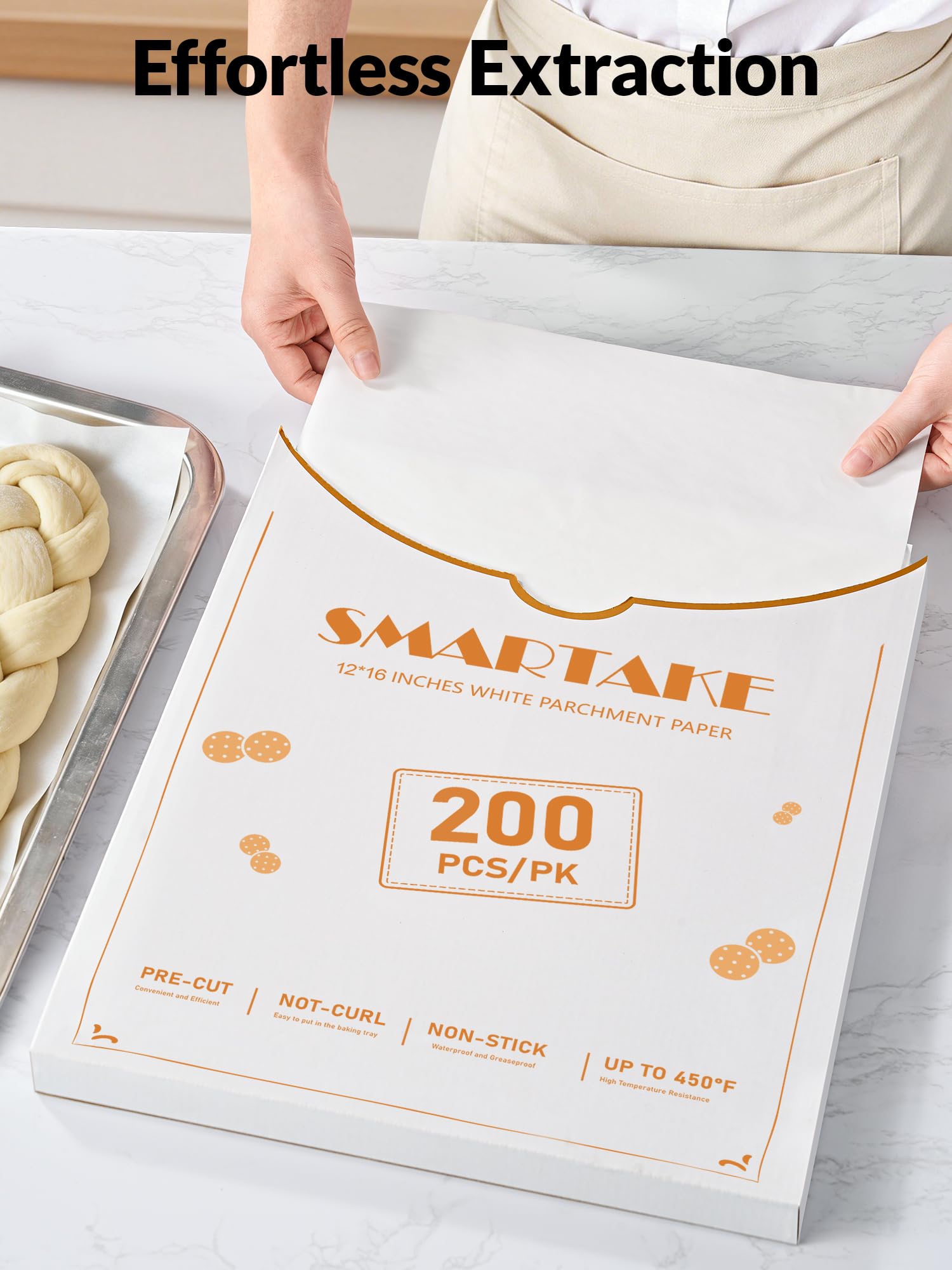 SMARTAKE 200 Pcs White Parchment Paper Sheets, 12x16 Inches, Non-Stick — Amazon image 8