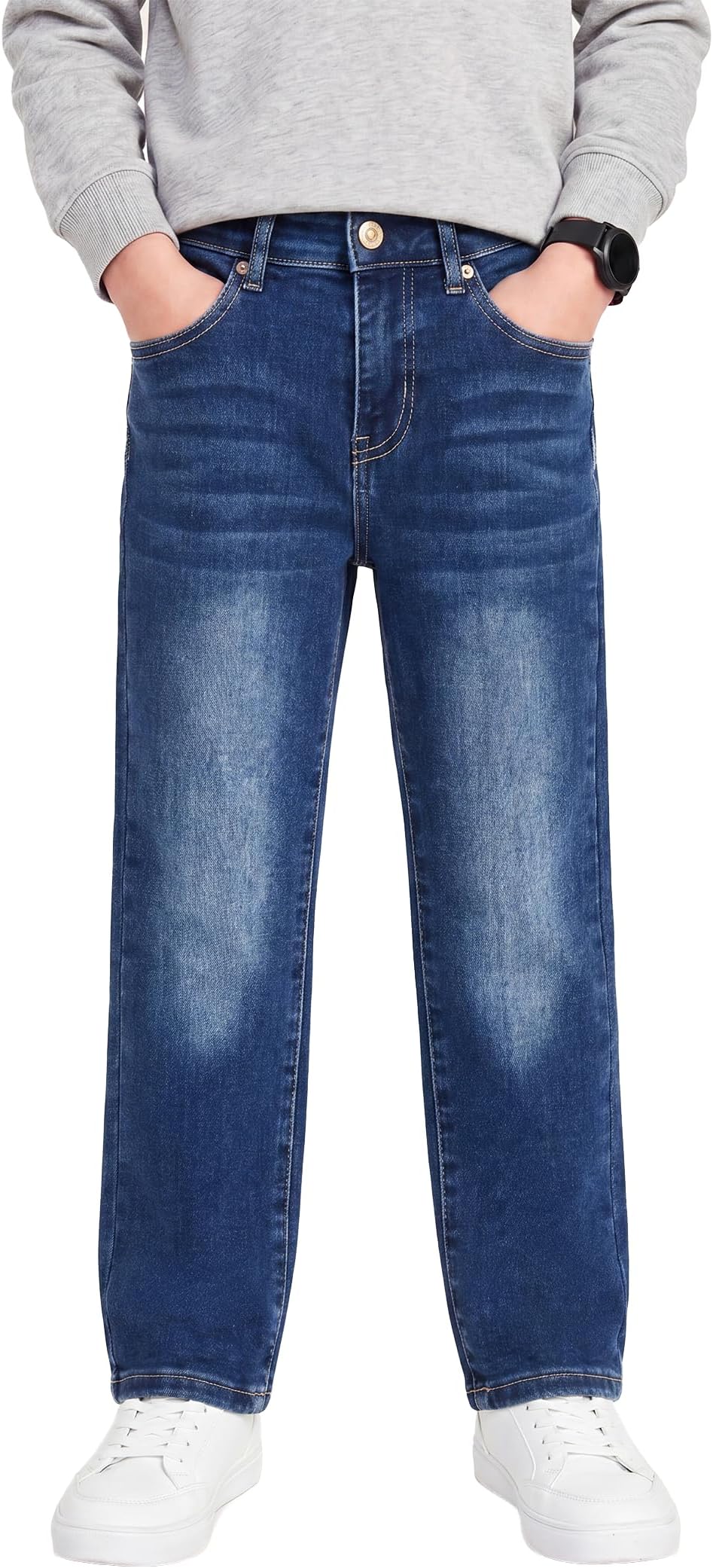 Boys Relaxed Fit Bootcut Jeans Size 4-14 Years Classic Straight Leg Jeans with 5 Pockets