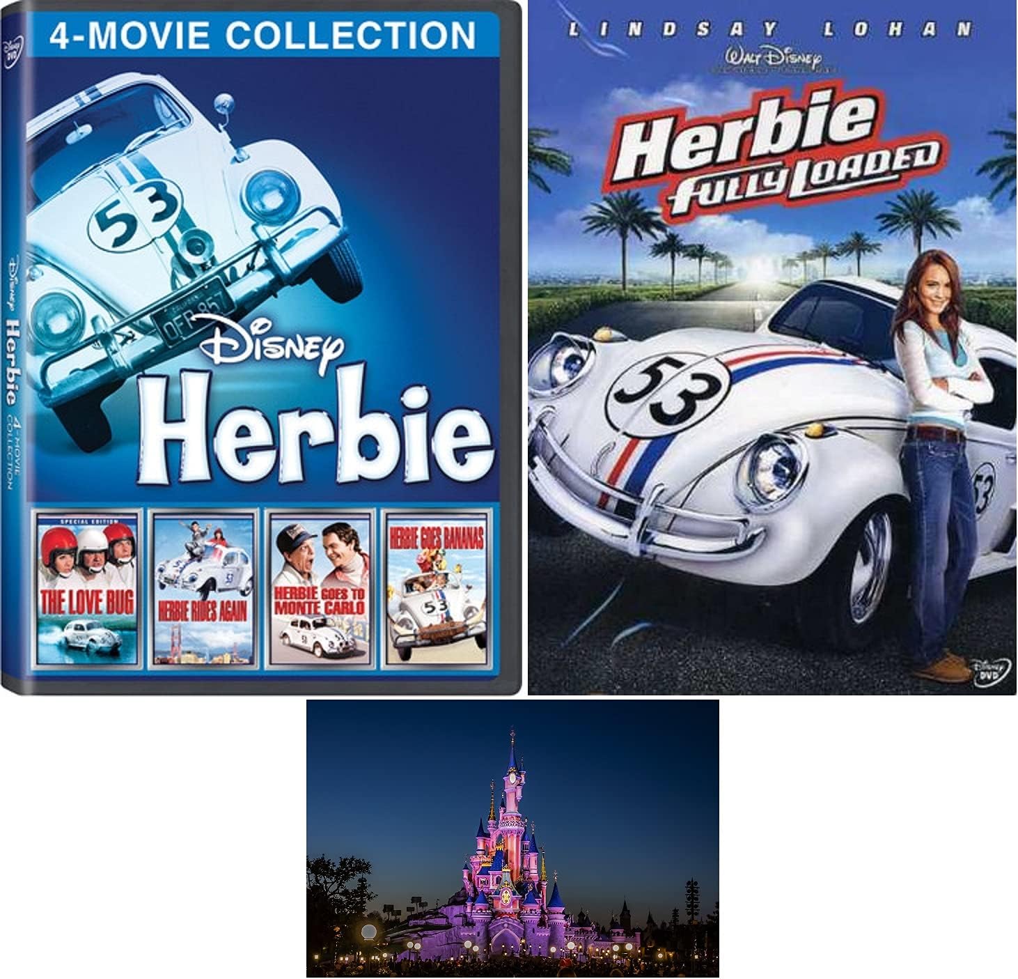 Disney 5-Movie DVD Collection: Herbie (Love Bug / Herbie Goes Bananas / Herbie Goes To Monte Carlo / Herbie Rides Again/Herbie Fully Loaded) Bundled with Bonus Disney Art Card
