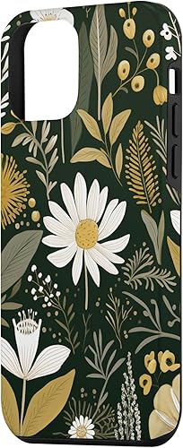 Vista 38 de Funda botánica retro para iPhone 11 Pro Max con diseño botánico bohemio y verde oliva