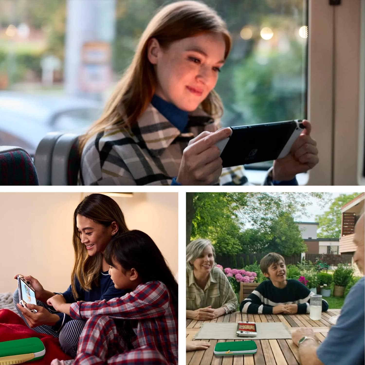 Orzly Carrying Case for Nintendo Switch OLED Console with Accessories and Game Storage Compartment - Easy Clean Case Gift Boxed, Gold/Green, Transport bag - Image 7