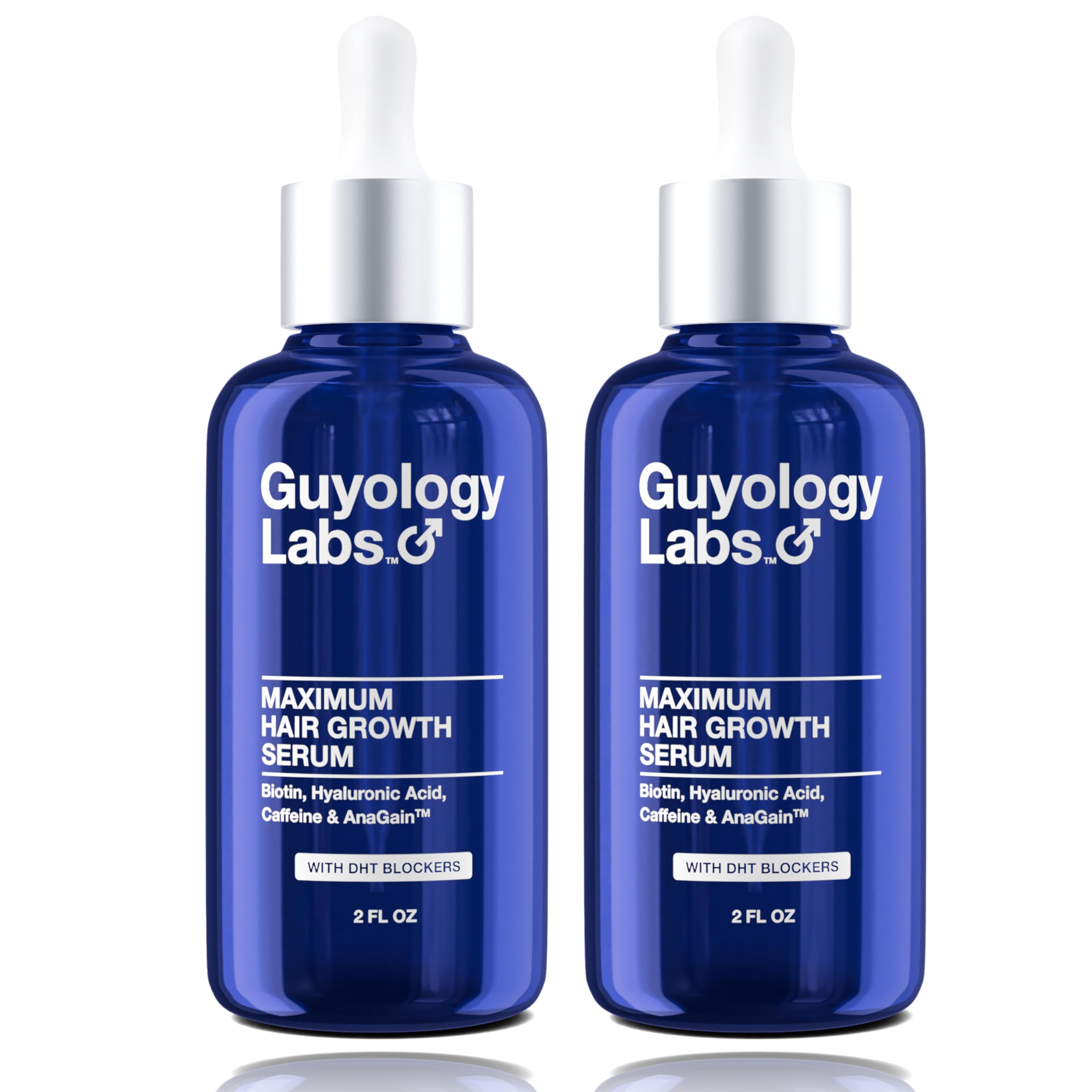 2 x Guyology Labs Hair Growth Serum for Thinning Hair Dermatologist Recommended 4 AnaGain Biotin Caffeine Can Be