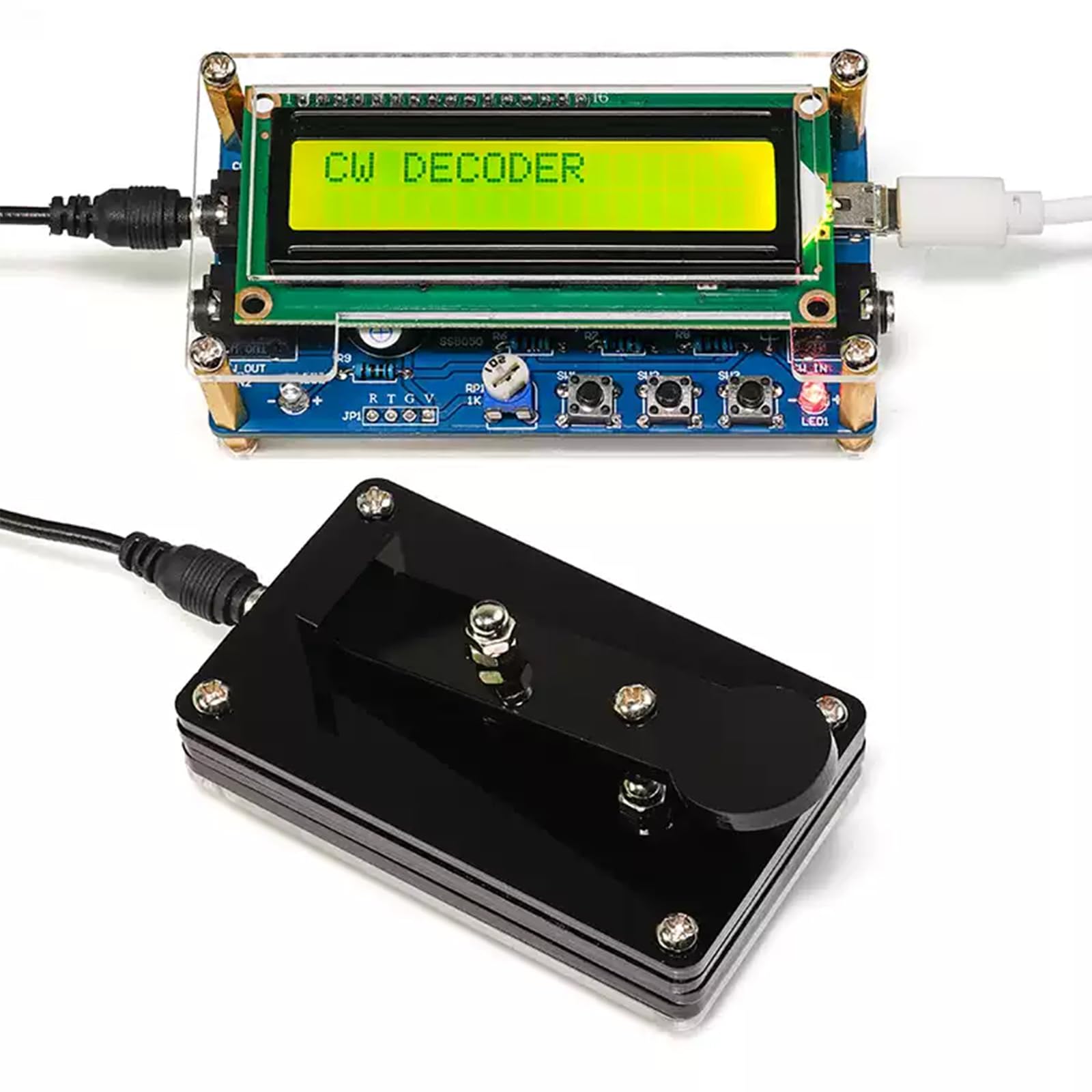 EIELE Soldering Practice Kit Morse Code Decoder CW Morse Code Practice CW Audio Input Excellent Soldering Practice Project Ideal for School Teaching and Beginners (Requires Soldering)