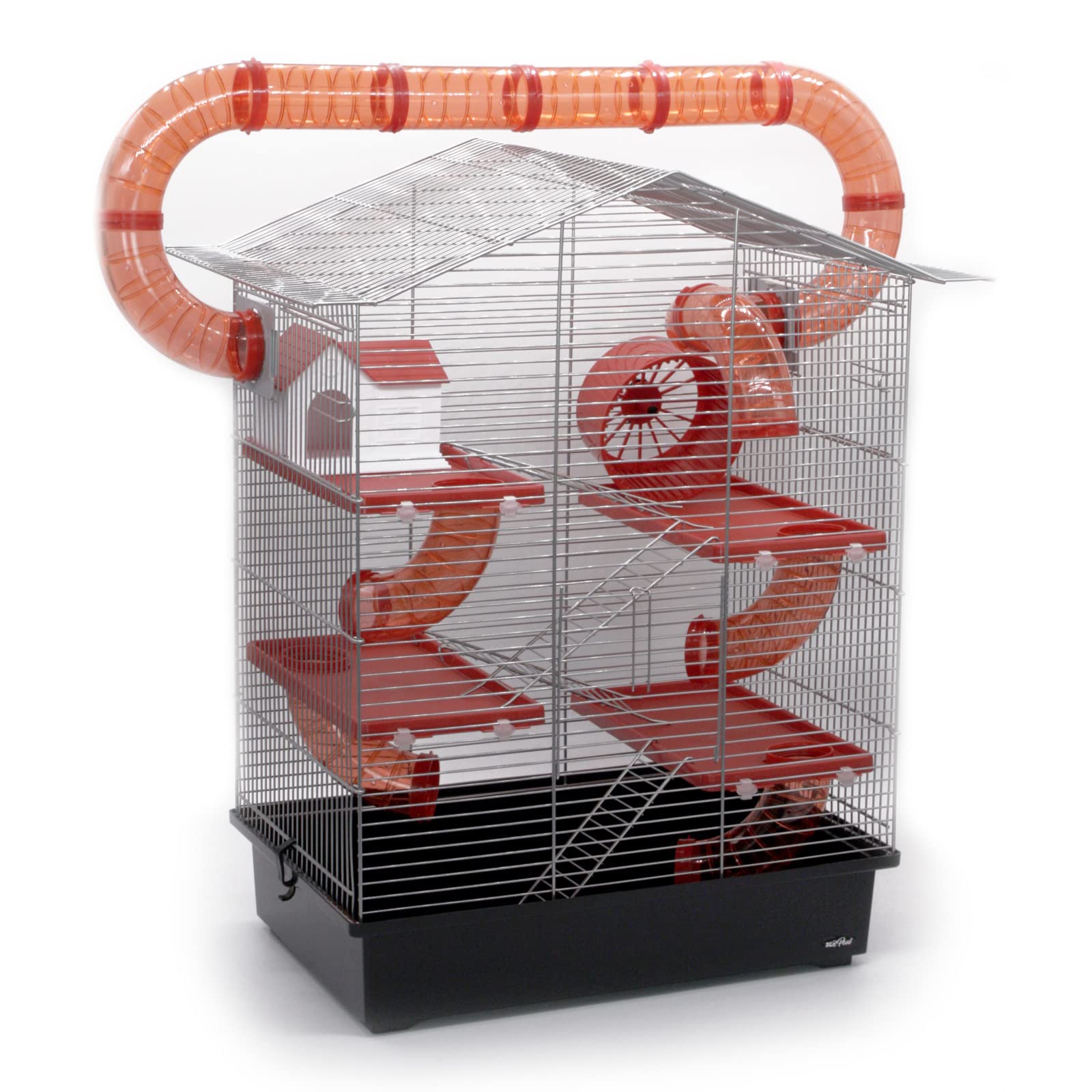 Nagerkäfig CH3 XXL Zubehör Tunnelsystem Chrome Schwarz Rot Maus Hamster Käfig