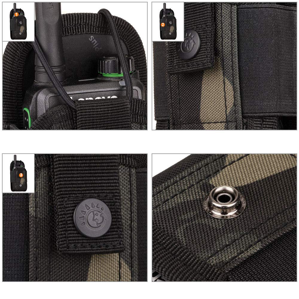 Selighting Taktyczna torba na krótkofalówkę mała torba Molle Airsoft do Walkie Talkie (czarna)