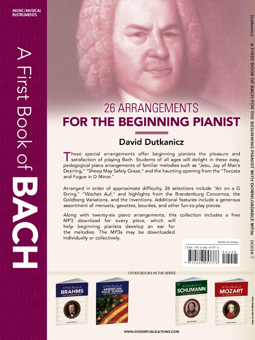 My first book of bach piano: For the Beginning Pianist with Downloadable Mp3s