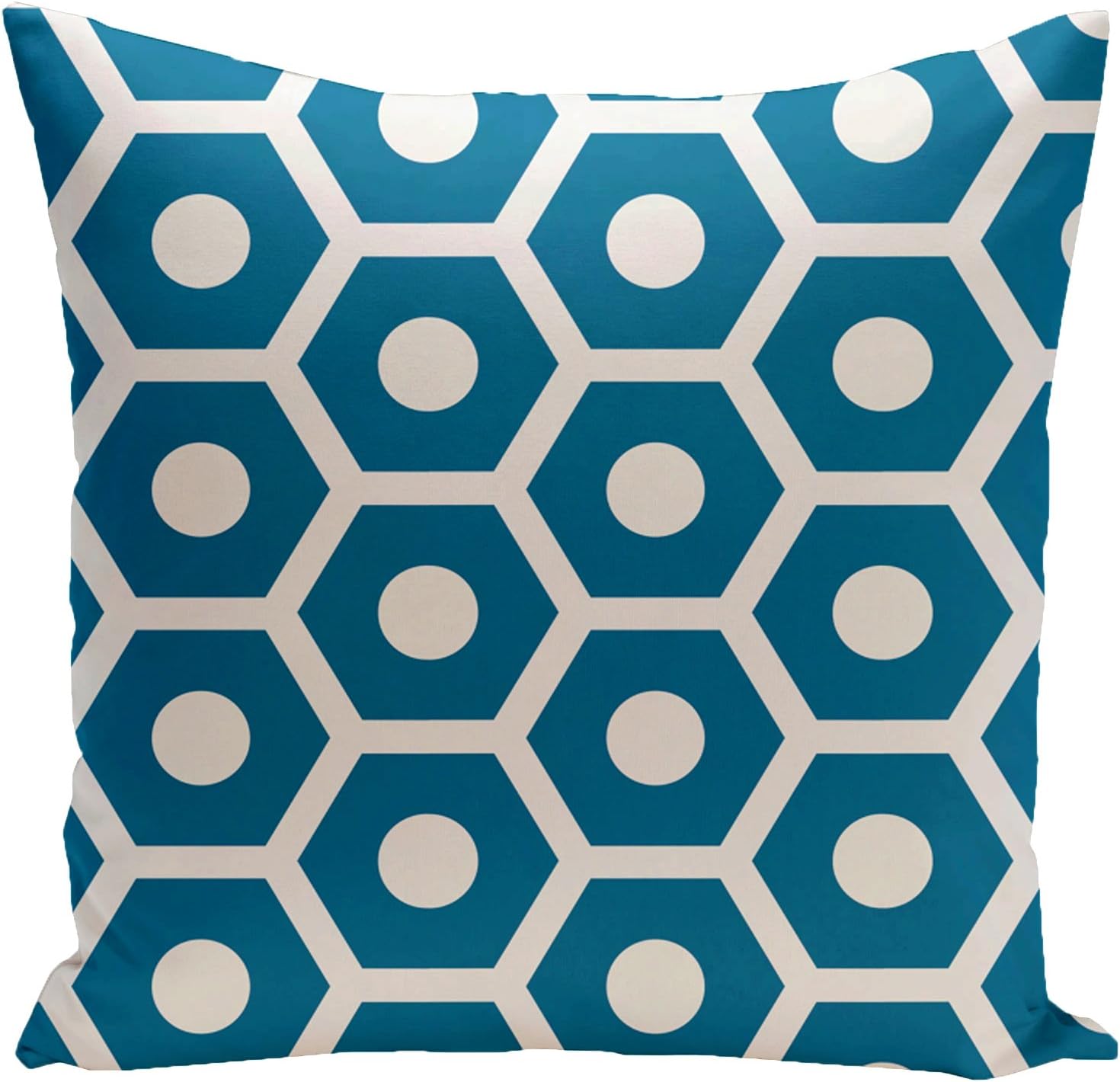 E by design CPG-N36-Peacock-16 Geometric Cotton Decorative Throw Pillow II, 16-Inch, Peacock