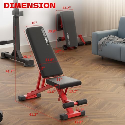 Miniatura 3 de Banco de pesas plegable ajustable para gimnasio en casa, capacidad de 660 libras, banco de entrenamiento multifuncional, resistente y duradero para