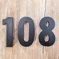 Vista 7 de Números LED retroiluminados de 7 pulgadas, acero inoxidable pulido a mano para letreros de dirección de casa, números de casa modernos de 7