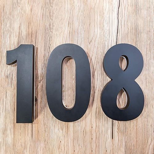 Miniatura 7 de Números LED retroiluminados de 7 pulgadas, acero inoxidable pulido a mano para letreros de dirección de casa, números de casa modernos de 7