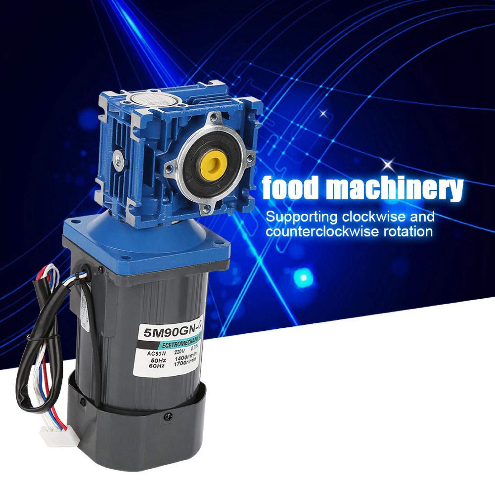 220V 90W Schneckengetriebemotor Gleichstromgetriebemotor mit Selbsthemmung für Mini-Winden und andere Gelegenheiten(60k)