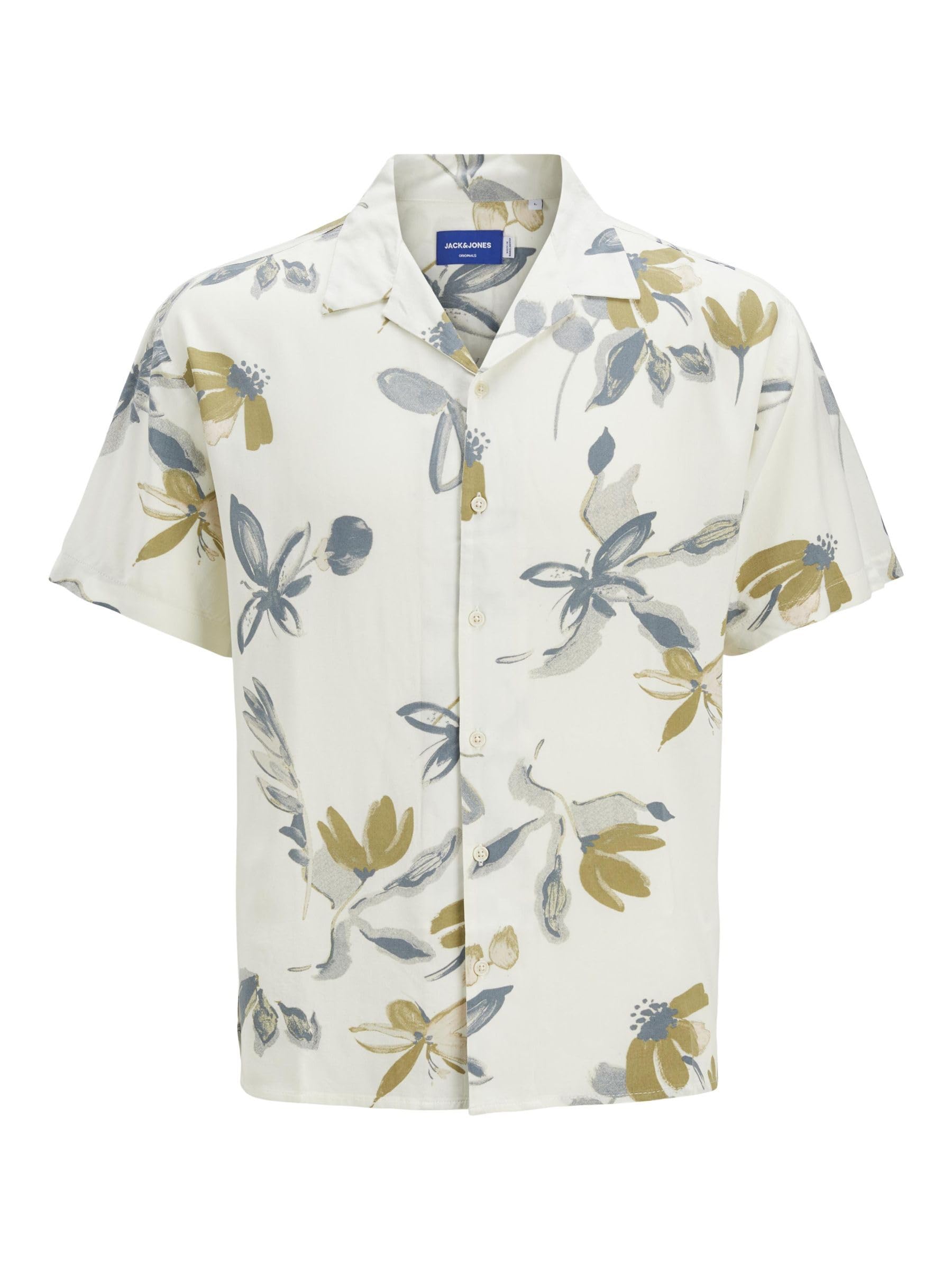 JACK & JONES Jorluke Varenna AOP Shirt SS, Cloud Dancer, M