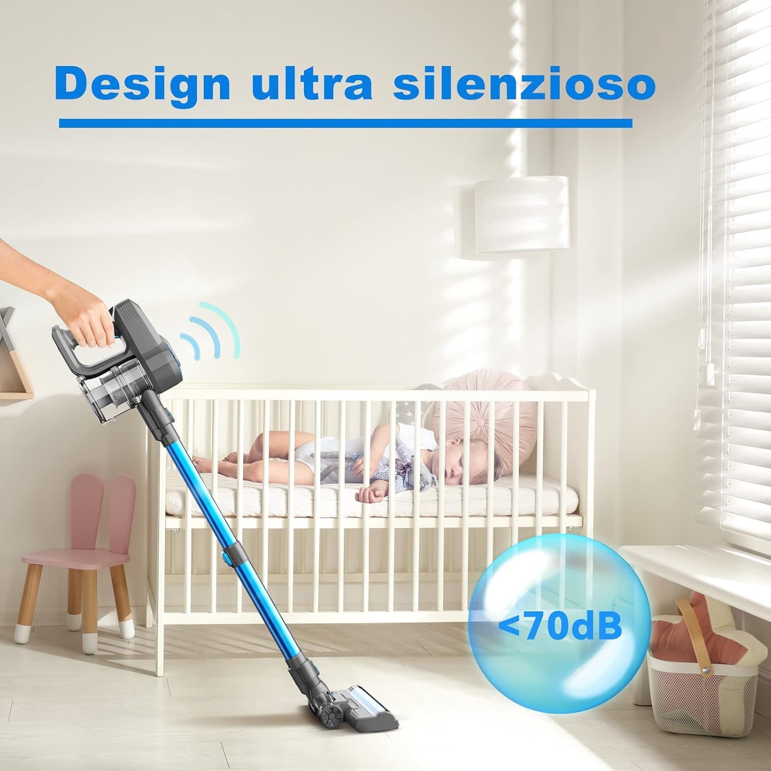 Aspirapolvere senza fili, 20Kpa&40Min scopa elettrica senza fili, aspirapolvere senza filo ultraleggero 6 in 1, Aspirapolvere batteria portatile per pavimenti duri, moquette, peli di animali domestici