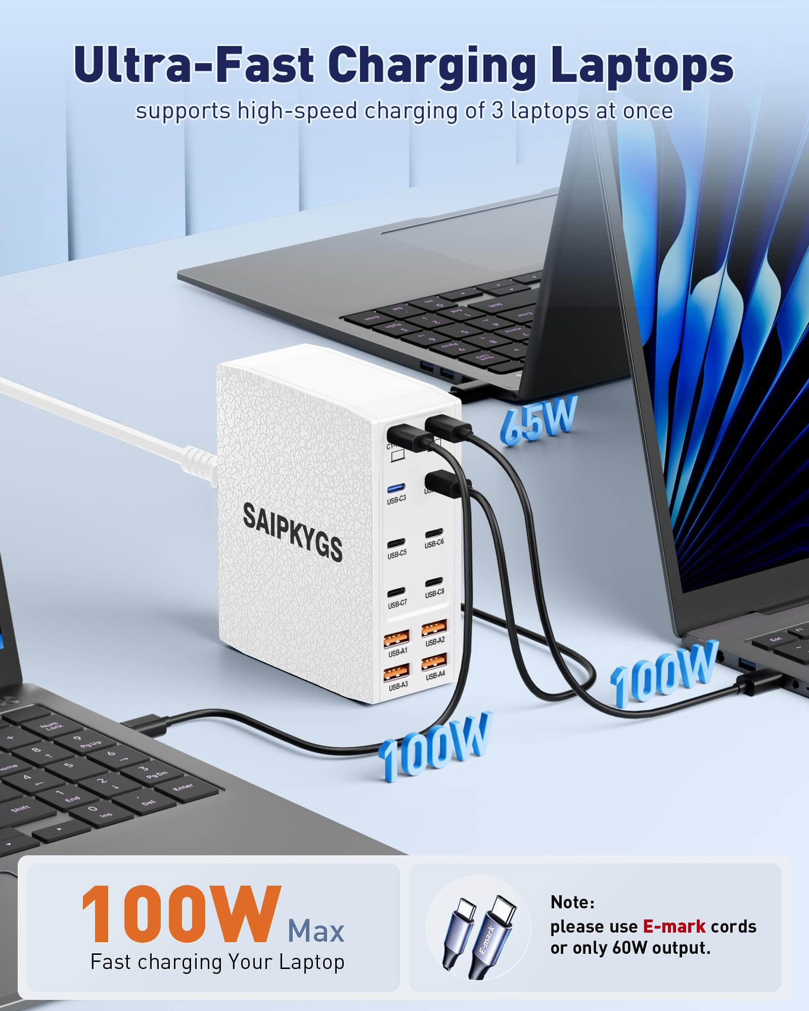 Stazione di ricarica USB (900 W), blocco di ricarica USB C a 12 porte con doppia stazione di ricarica rapida PD USB-C da 100 W per MacBook Pro/Air/tutti gli iPad Phone 17/16 15/14/13/Pro Max/Samsung