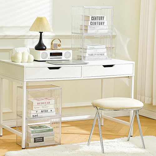 Miniatura 7 de Estuche de exhibición de acrílico, caja transparente con 3 divisores ajustables, estante de exhibición de figuras con puerta magnética, caja de