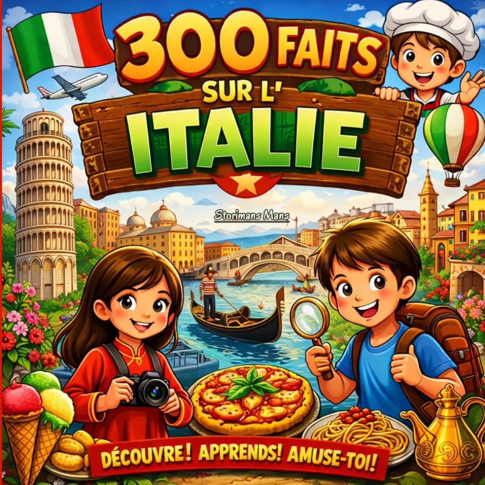 300 Faits sur l'Italie: Culture, Histoire, Géographie, Villes, Monuments et Traditions — Avec Quiz et Pages à Colorier (Enfants 10–14)