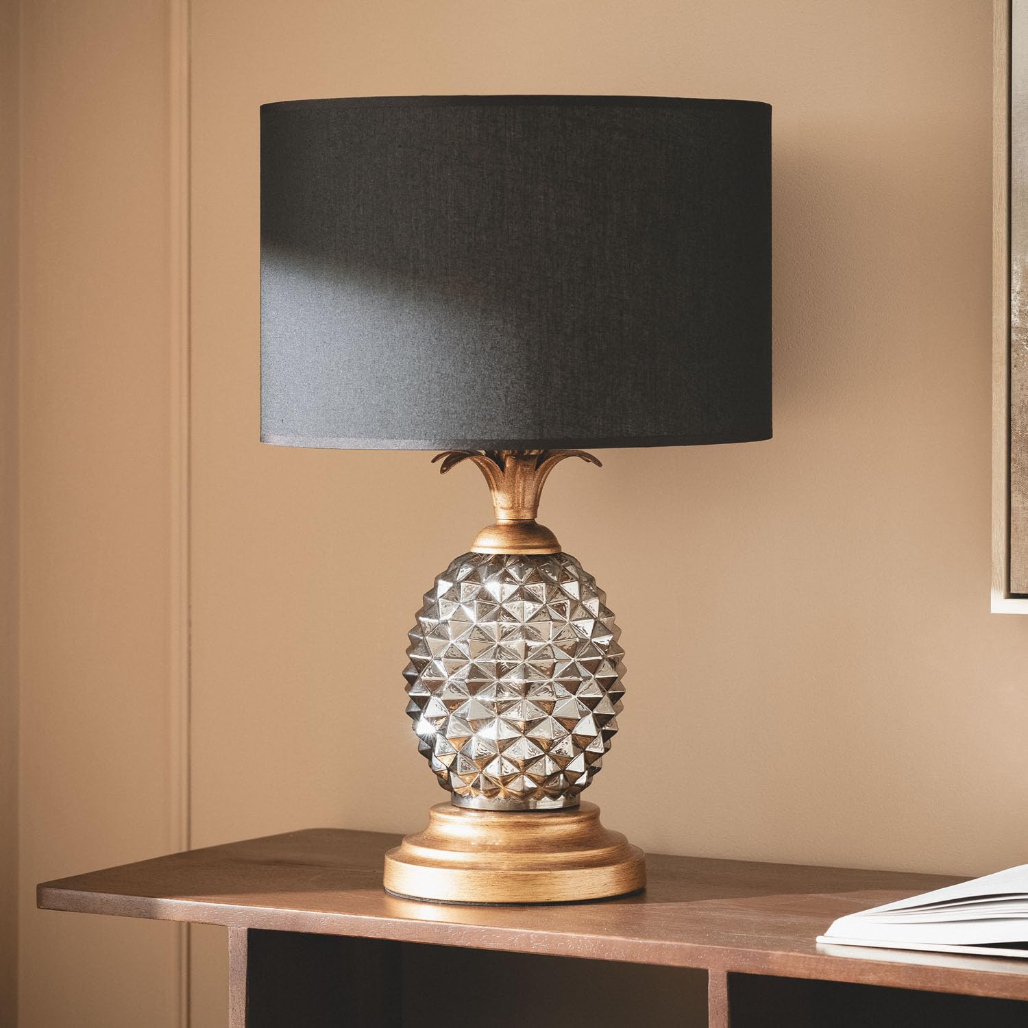 LEDKIA LIGHTING Lampe à Poser Métal et Textile Samoa Noir