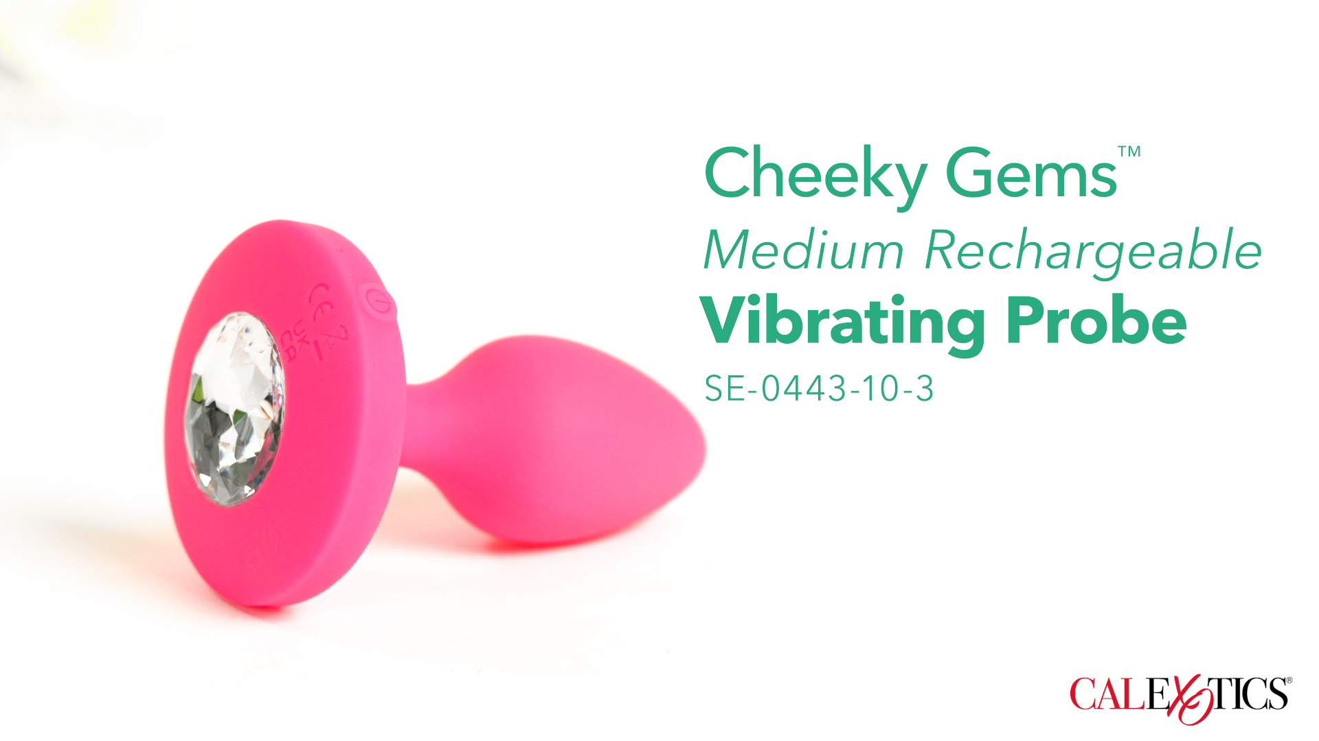 Amazon.com: CalExotics Cheeky Gems Medium Rechargeable Vibrating Probe Anal  Butt Plug Vibrator - Pink