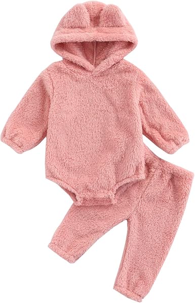 Amazon.com: Conjunto de ropa de forro polar para bebé recién nacido, otoño e  invierno, manga larga, sudadera con capucha y pantalones : Ropa, Zapatos y  Joyería