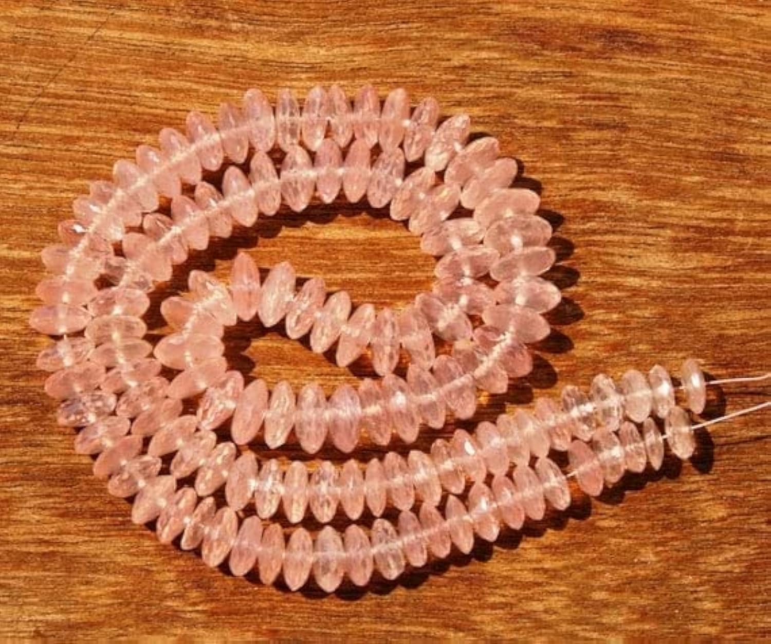 Perles quartz rose naturel 6x9mm de qualité gemme pour création de bijoux raffinés