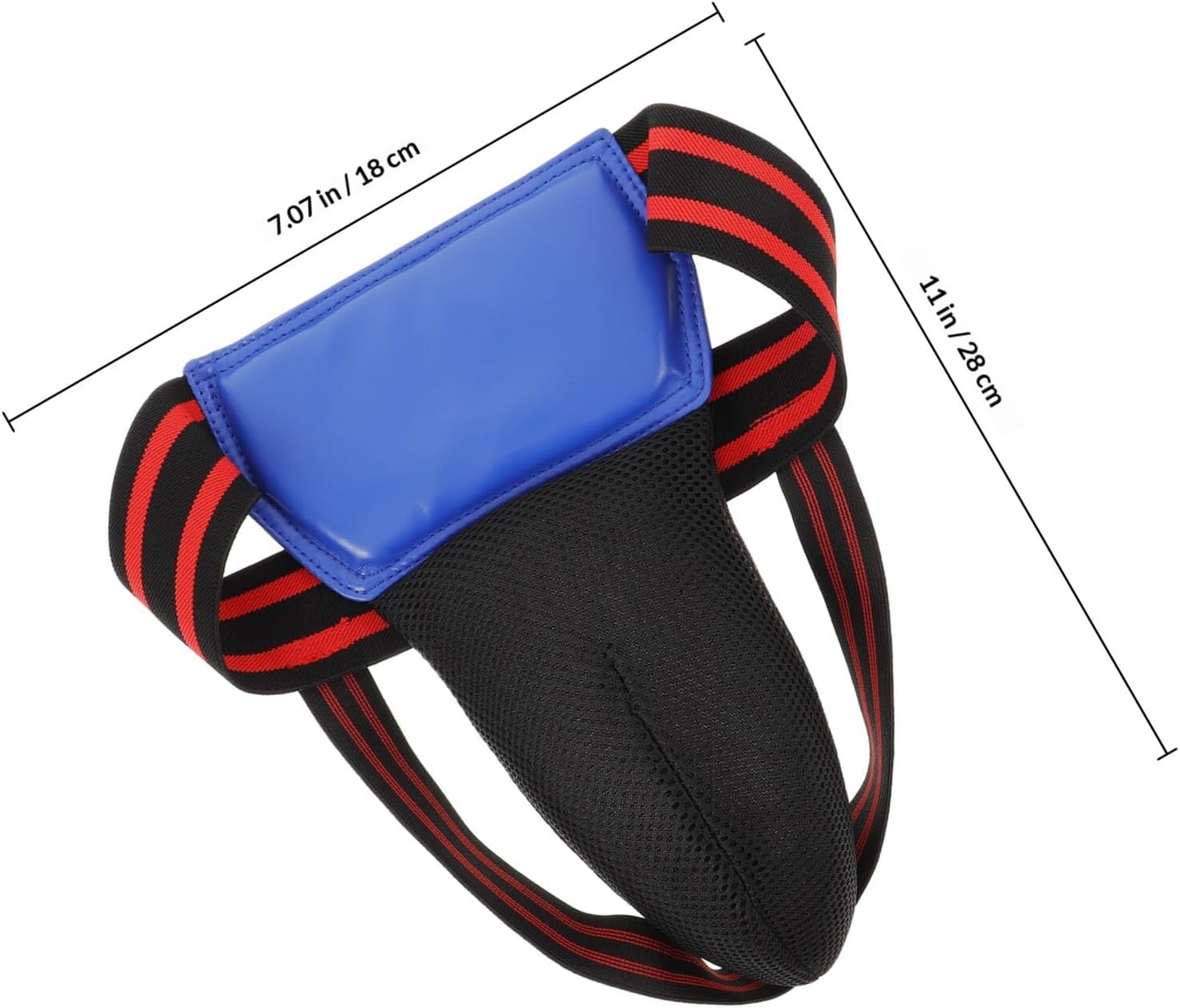 Hemobllo Groin Protector Athletic Groin Guard Boxing Protective Gear Blue Adjustable Waist Strap Youth Martial Arts Cup for Taekwondo Karate Training