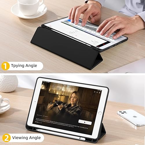 Miniatura 132 de Akkerds - Funda para iPad 10.2 2020, iPad 8ª generación/2019, iPad 7ª generación, con soporte para lápiz. Funda protectora premium con parte trasera