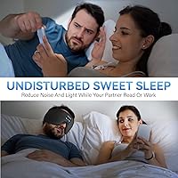 Vista 6 de Cubre ojos Bluetooth 5.0 inalámbricos 3D, audífonos para dormir lavables con altavoces estéreo ultradelgados ajustables, micrófono manos libres