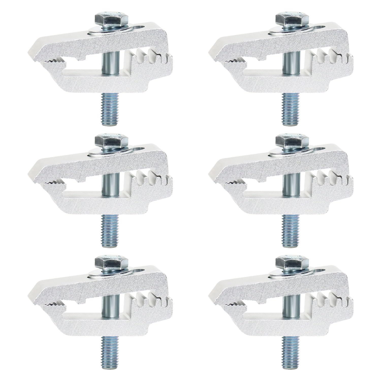 DEAL Silver Truck Bed Topper Tonneau Cover Mounting Clamps for Truck Cover, Cap, Camper Shell Clamps - Pack of 6