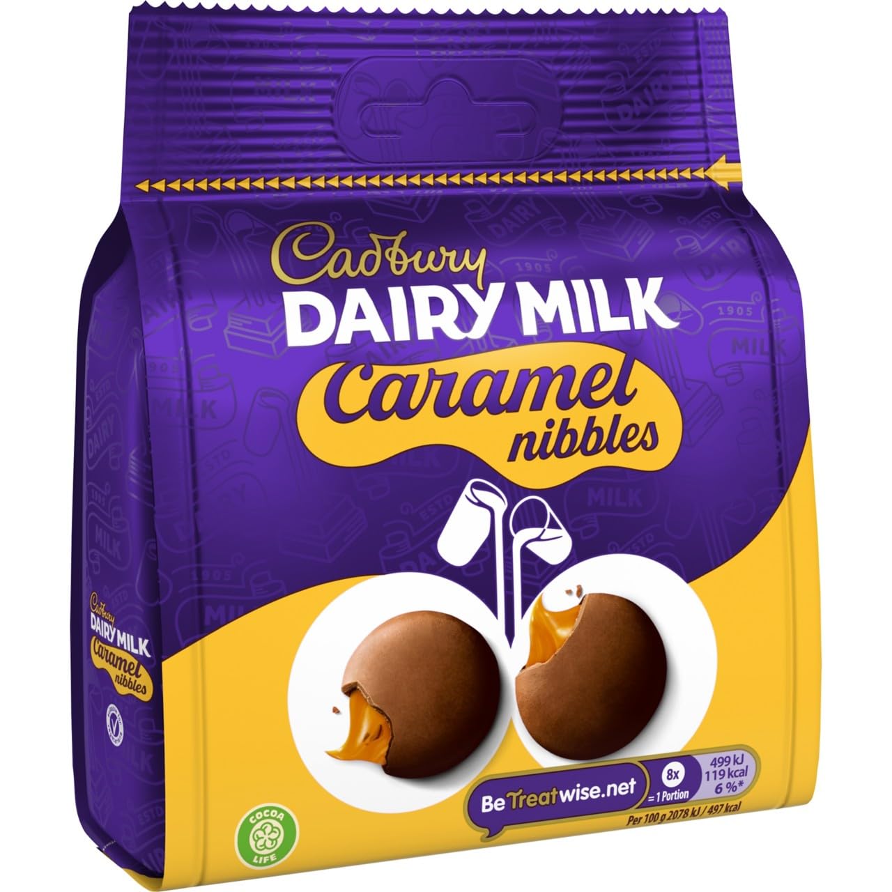 Cadbury Dairy Milk Caramel Nibbles, Milk Chocolate With Caramel 85 g (Pack of 10)
