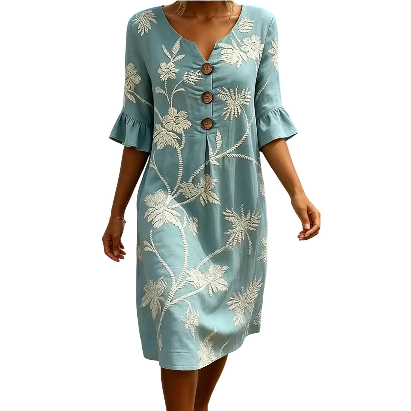 Vestido De Mujer Verano Manga Corta Holgados Fiesta Elegante Vestidos De Ceremonia Mujer Tallas Grandes Cóctel Formales Casual Playa Comoda Ligera
