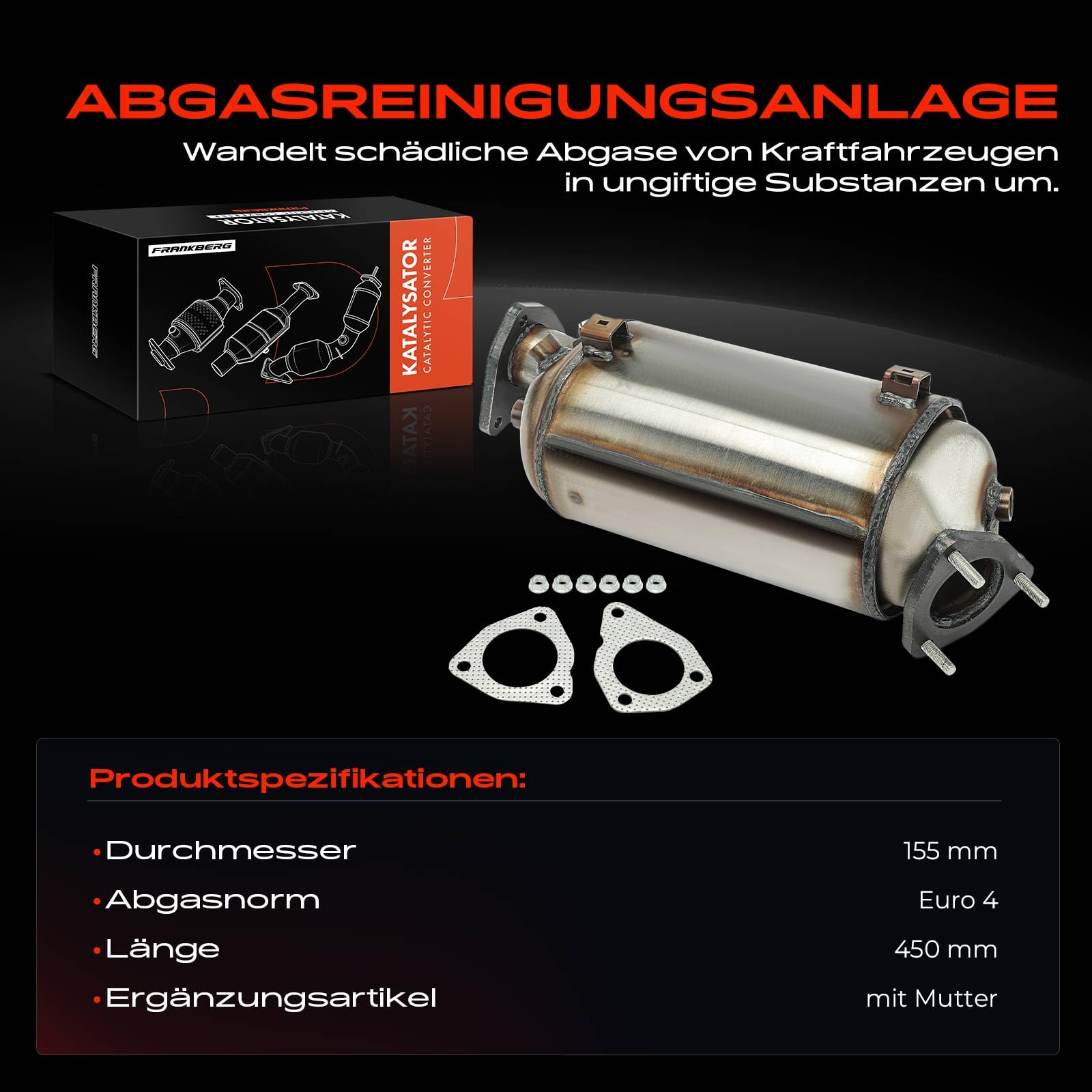 Frankberg DPF Dieselpartikelfilter Diesel Kompatibel mit A4 8EC 1.9/2.0 TDI 2004-2008 A4 Avant 8ED 1.9/2.0 TDI 2004-2008 A6 4F2 2.0 TDI 2004-2008 Replace# 8E0254750CX