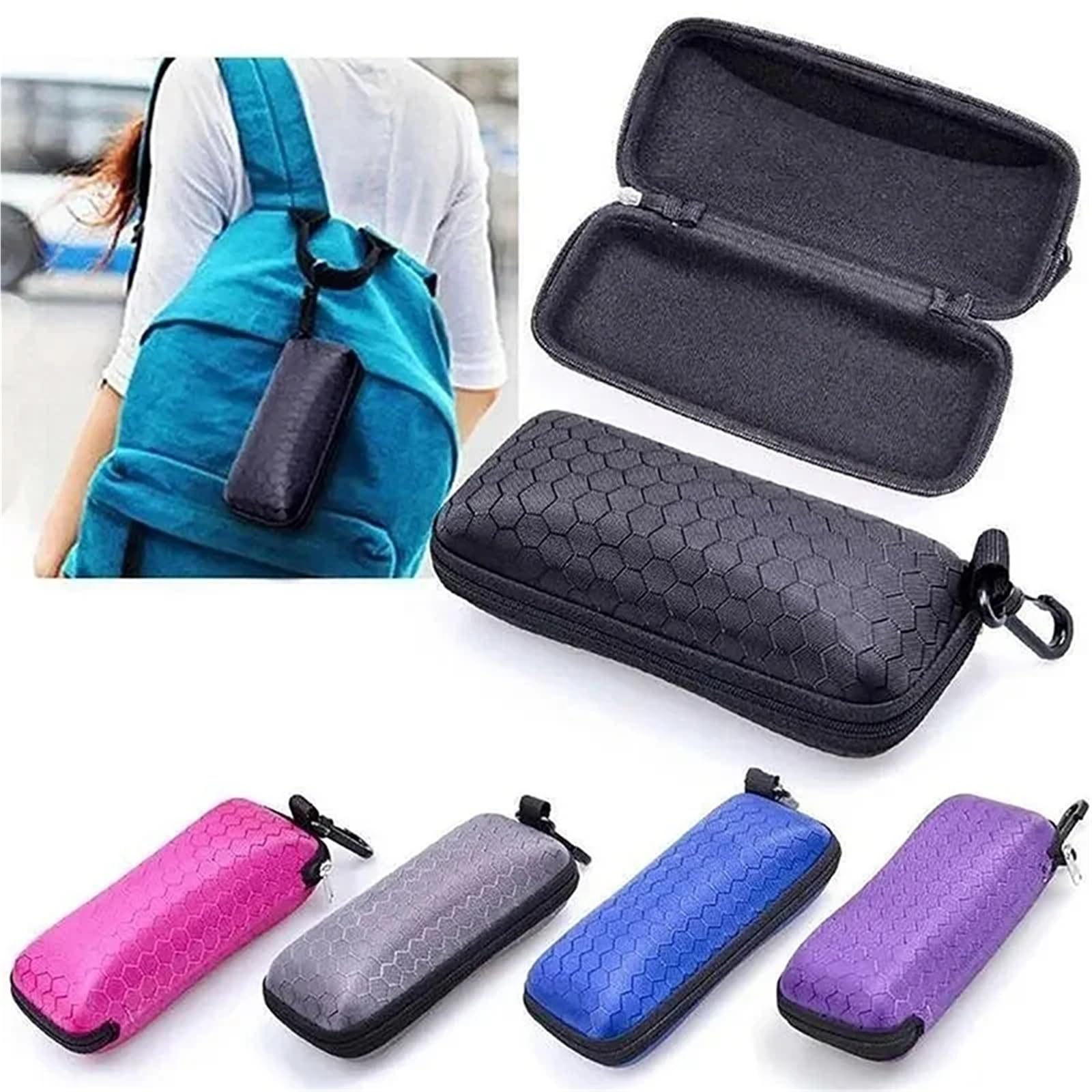 2 stücke Gläser Lagerung Box Brillen Fällen Abdeckung Reise Sonnenbrille Fall for Frauen Gläser Box Mit Lanyard Zipper Brillen Fällen for Männer FüR Damen