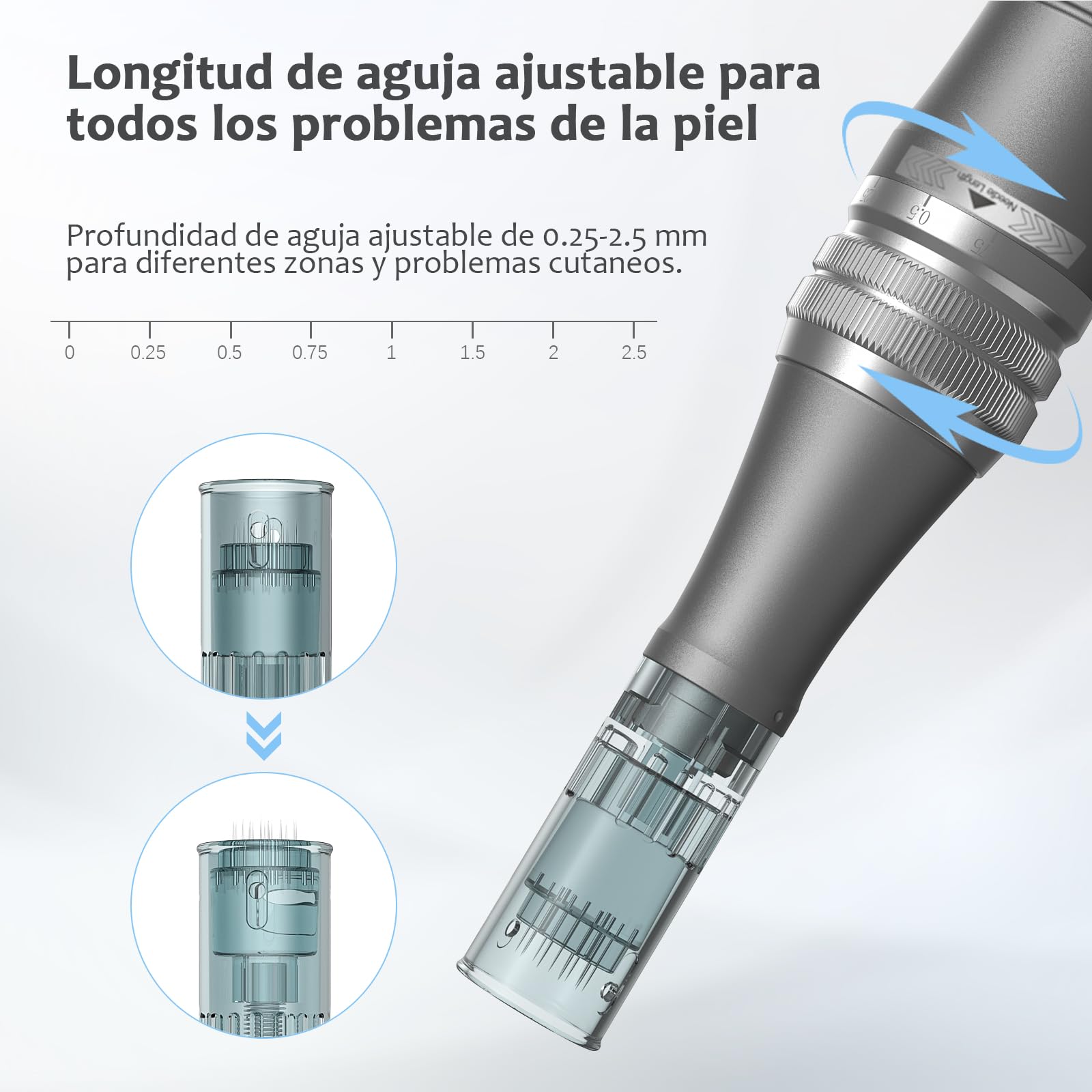 Ultima M8 Microneedling Pen, Profesional Microneedle Máquina Pluma Microneedle Inalámbrica Kit para Rostro Cuerpo Cabello Barba Crecimiento Regalo para Mujeres - 12 Cartuchos