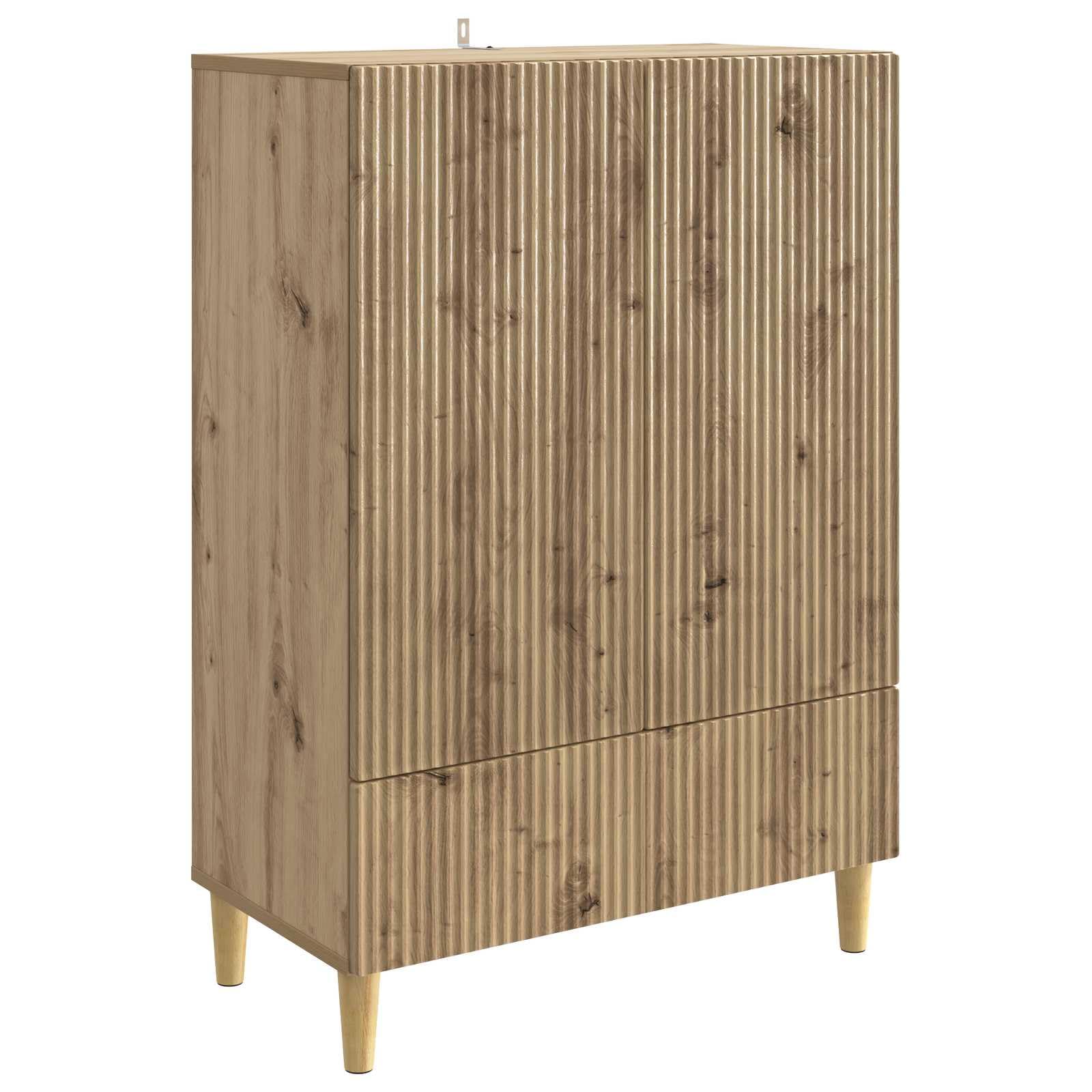 Madera de ingeniería para salón y comedor Roble artisan 66 x 34 5 x 95 cm | Aparador Roble Artisan 66x34,5x95 cm Madera Ingeniería Bufet con Puertas y Cajón para Comedor, Salón u Oficina