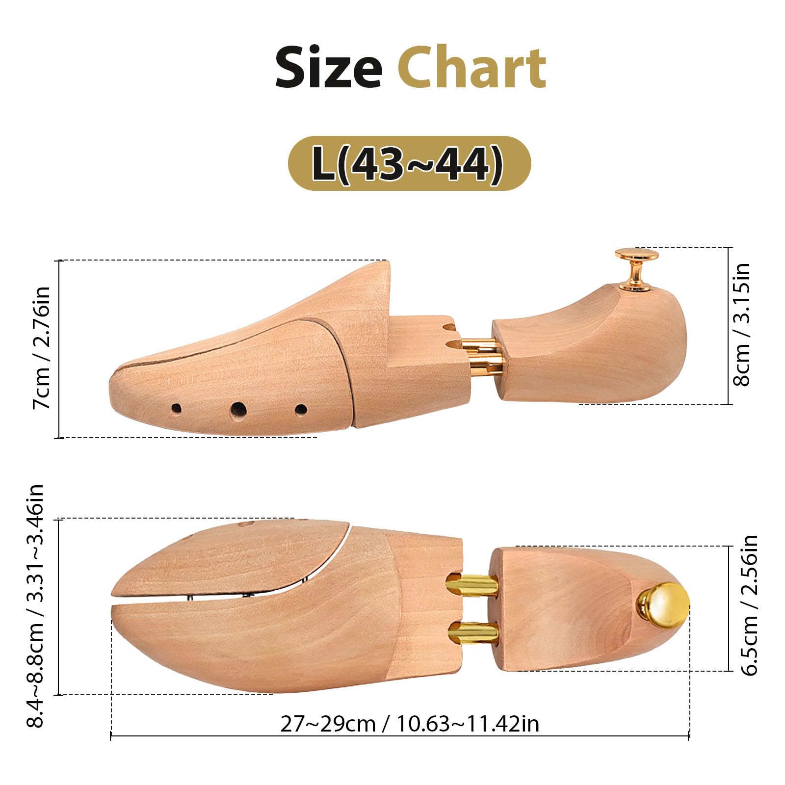 Horma de Zapatos de Madera de Pino para Hombre y Mujer, Moldeador y Ensanchador de Zapatos, Prolonga la Vida Útil y Mantiene la Forma, Diseño Elegante, 1 Par de Hormas de Alta Calidad