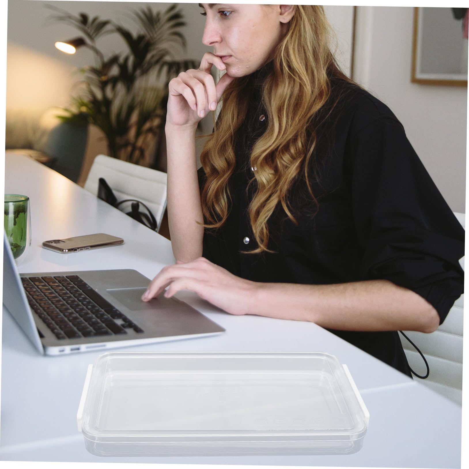 DOITOOL Caja de Archivo Transparente con Tapa 2 Piezas Blanco Pet Abs