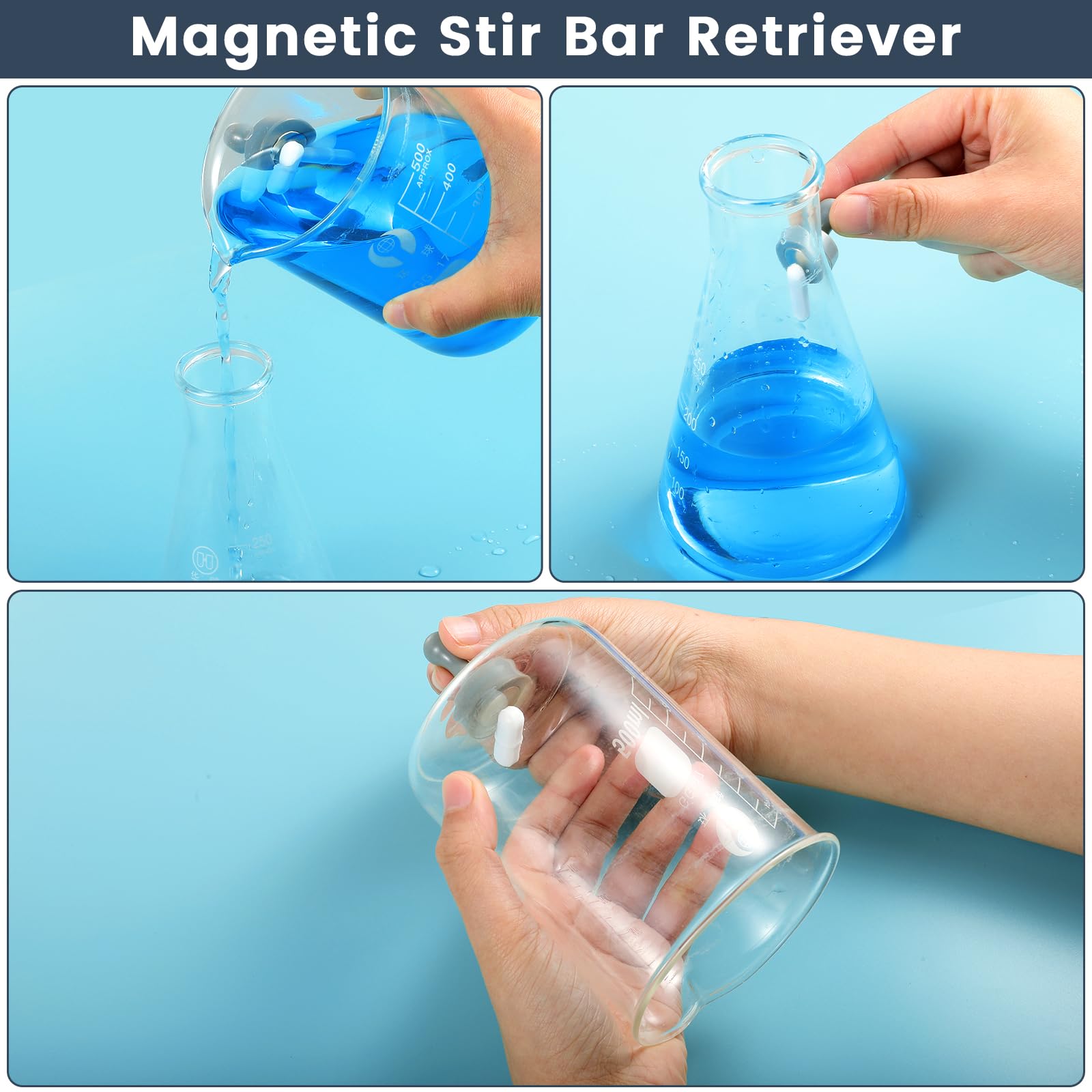 HYCC Agitatore magnetico con piastra riscaldante max 520℉, 100-2000 giri/min, 2000 ml, con barra di agitazione magnetica, dispositivo di recupero barra di agitazione