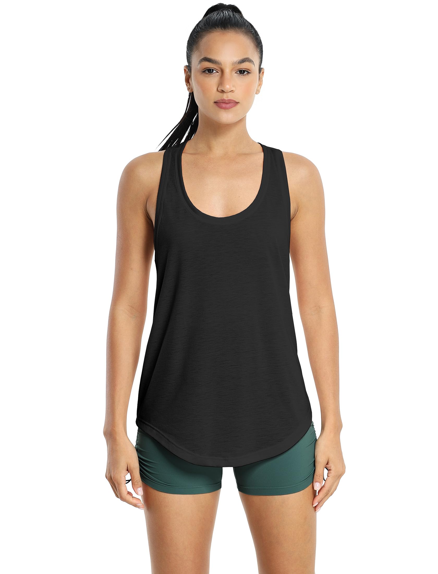 icyzone Canotte da allenamento da donna, per yoga, atletica, corsa, corsa, palestra (confezione da 2)