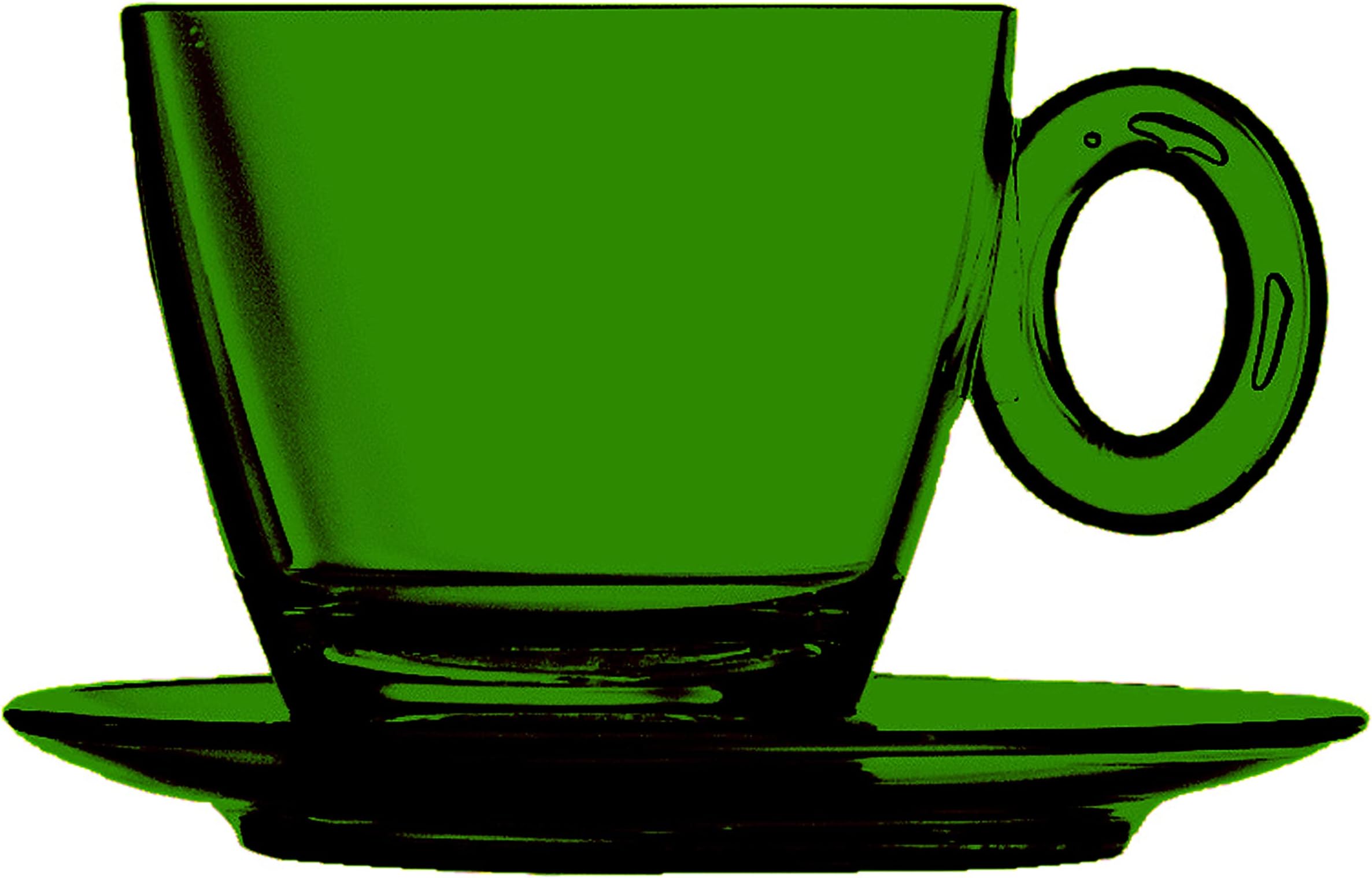 Tea Cup W/Saucer Policarb. Emerald, 6 Pcs.