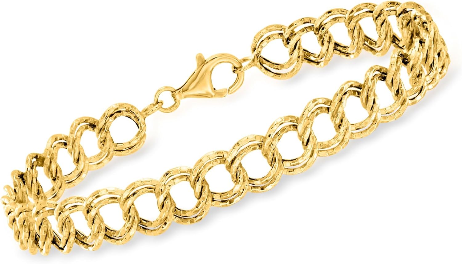 Ross-Simons 14kt Yellow Gold Double-Oval Link Bracelet