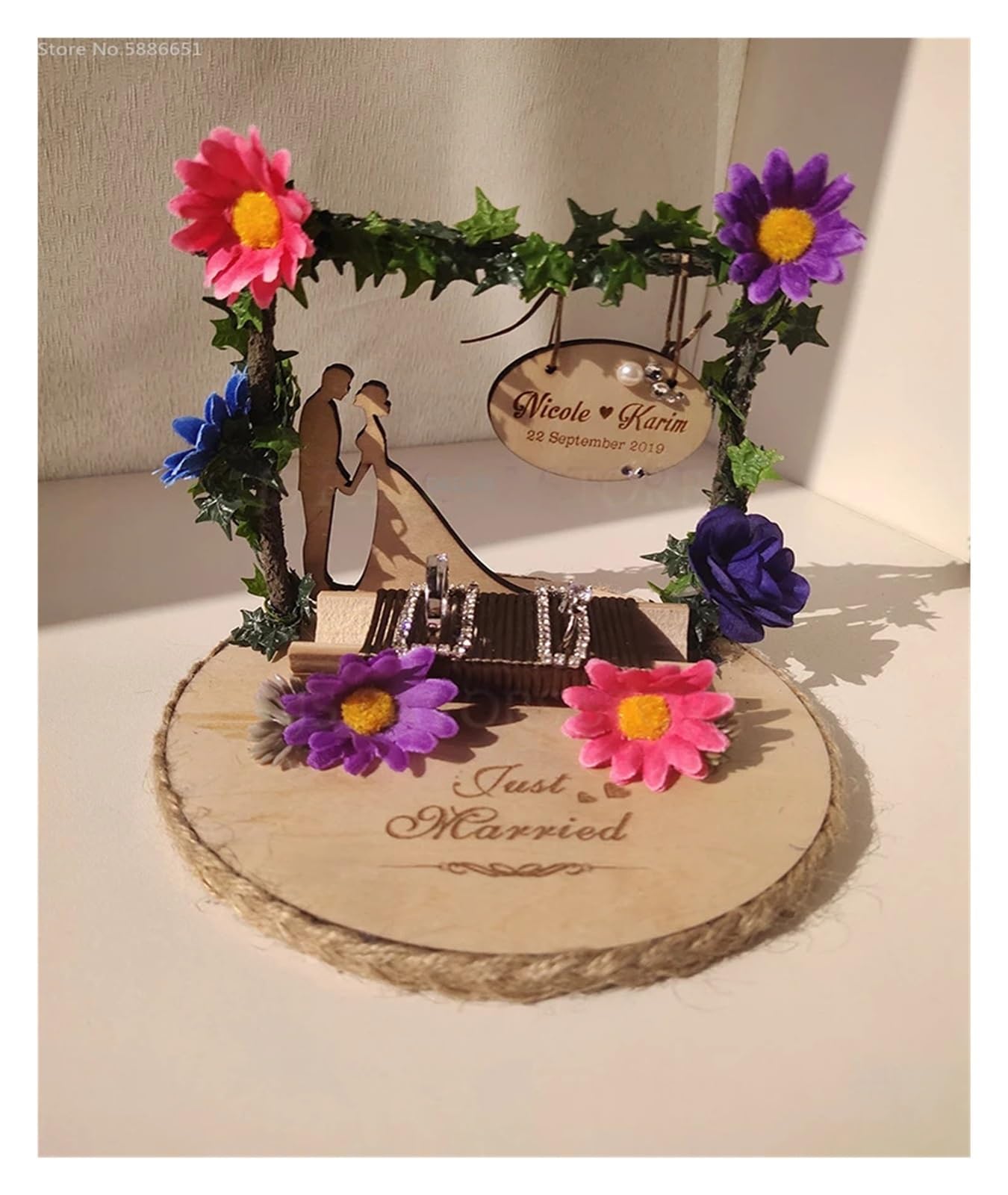 Portafedi In Legno Per Matrimoni 1 cuscino for anello di fidanzamento for proposta matrimonio