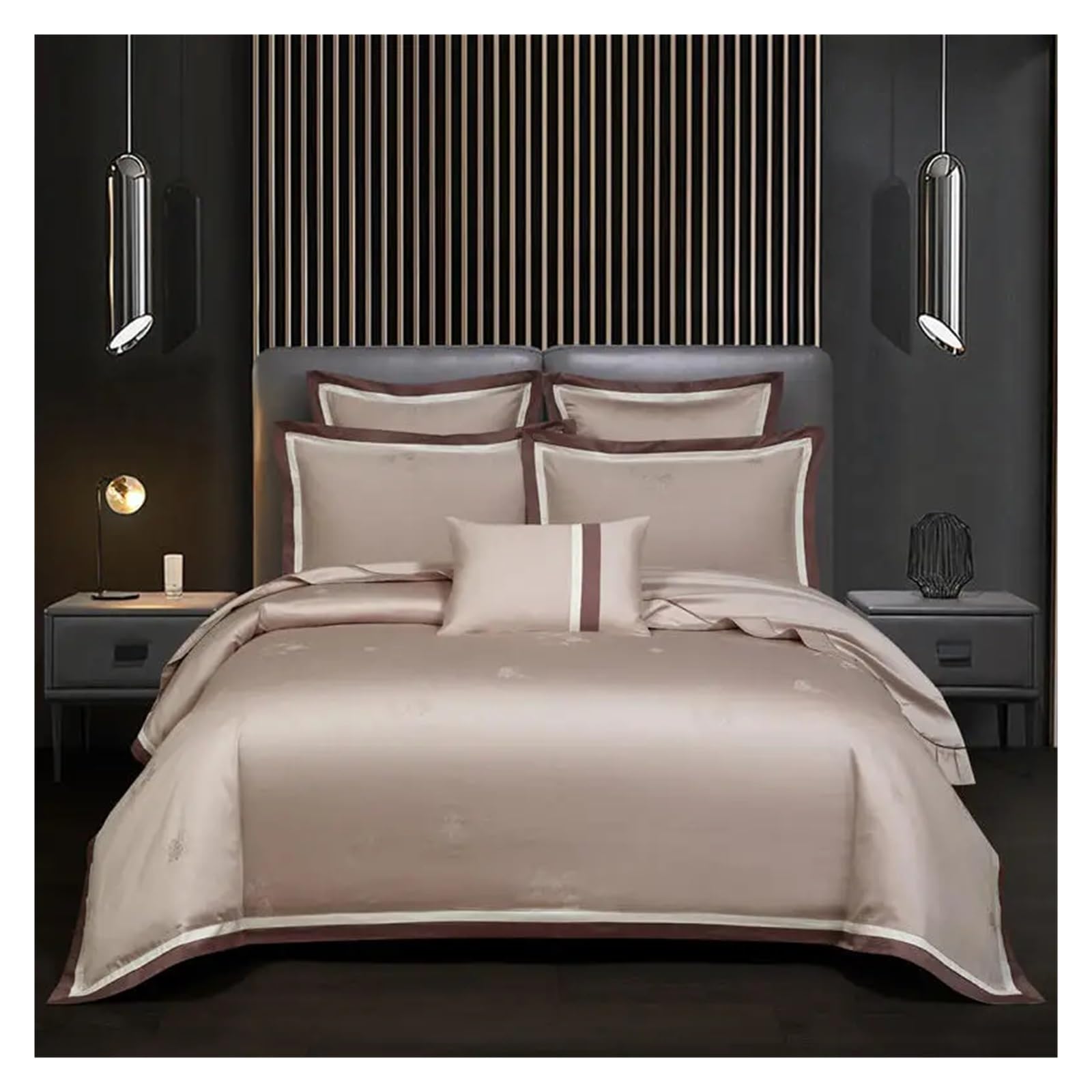Sbcgfy A Bed Four Pieces Set, 1000Tc Egyptian Cotton Chic V-Intage Luxury Jacquard Duvet Cover Set Super King Queen Bedding Set Quilt Cover Bedsheet Pillowcase,-Queen Size 1.8M Bed 4Pcs