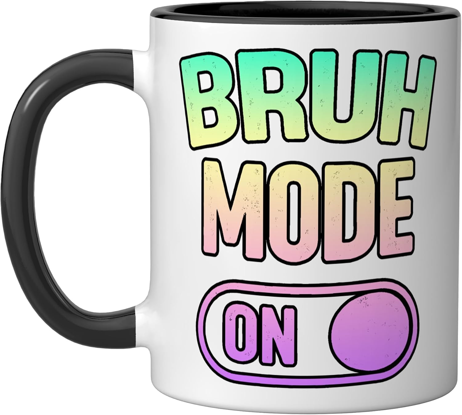 Bruh Mode On Meme Ceramic Mug, White, 15oz image 4