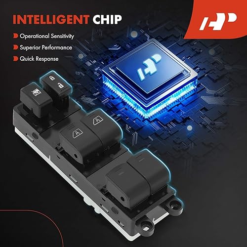 Miniatura 6 de A-Premium Interruptor de ventana eléctrica principal del lado del conductor delantero compatible con Nissan Pathfinder 2007 2008 2009 2010 2011 2012