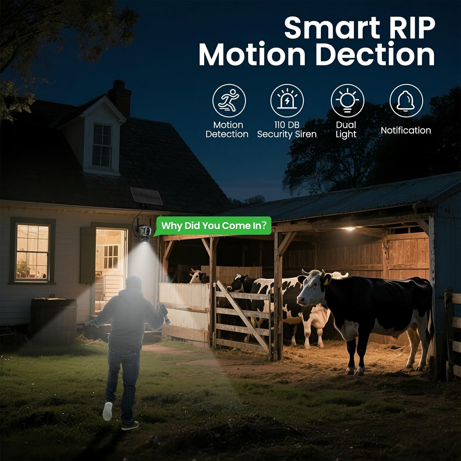 4G LTE Cellular Camera, 2K 360° Solar Camera Outdoor with Dual Lens, Built-in SIM Card, Full Color Night Vision, IP65 Waterproof, Remote Access, No WiFi Needed - Image 9