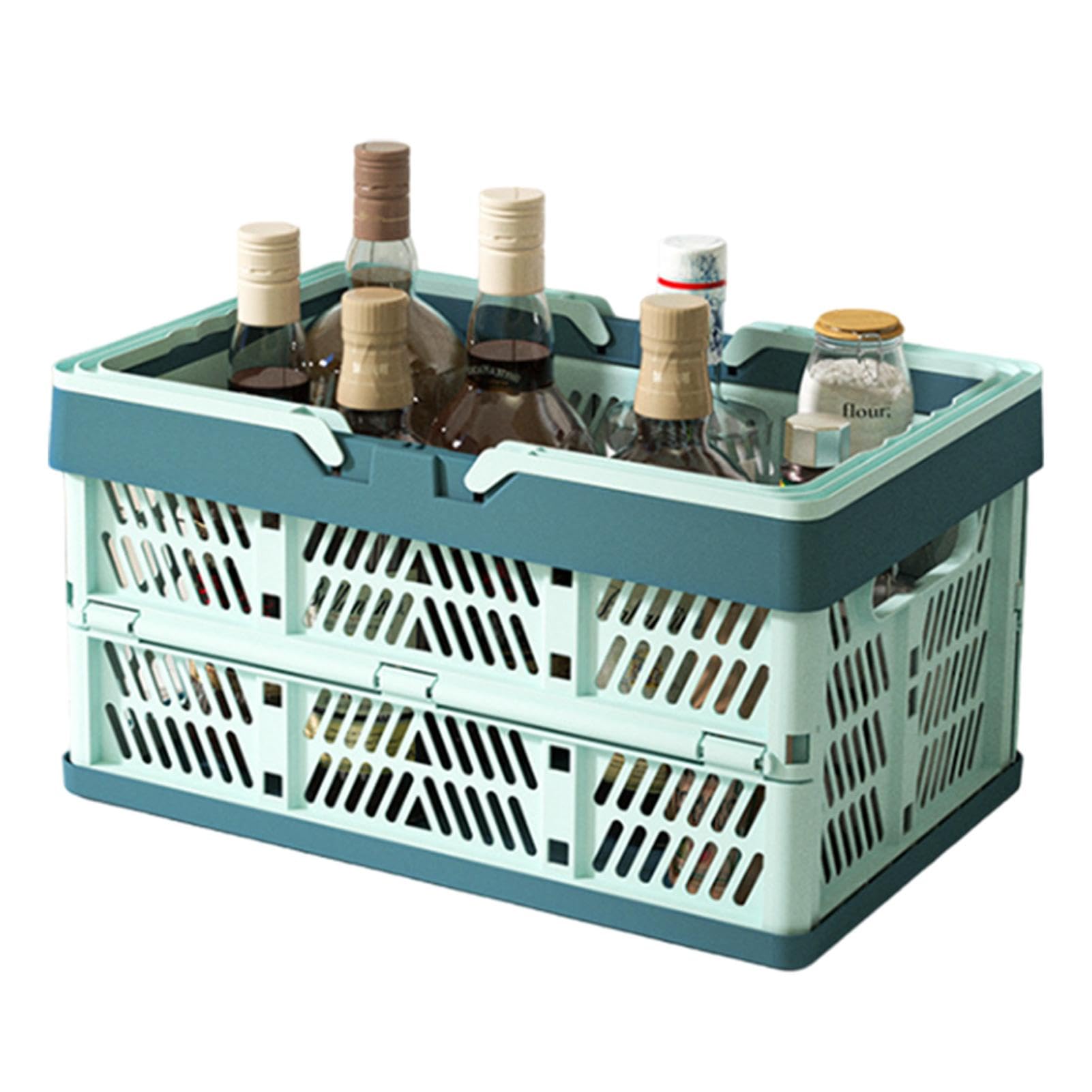 Foldable Storage Crate, 38.5x25x20cm Folding Crate With Handles