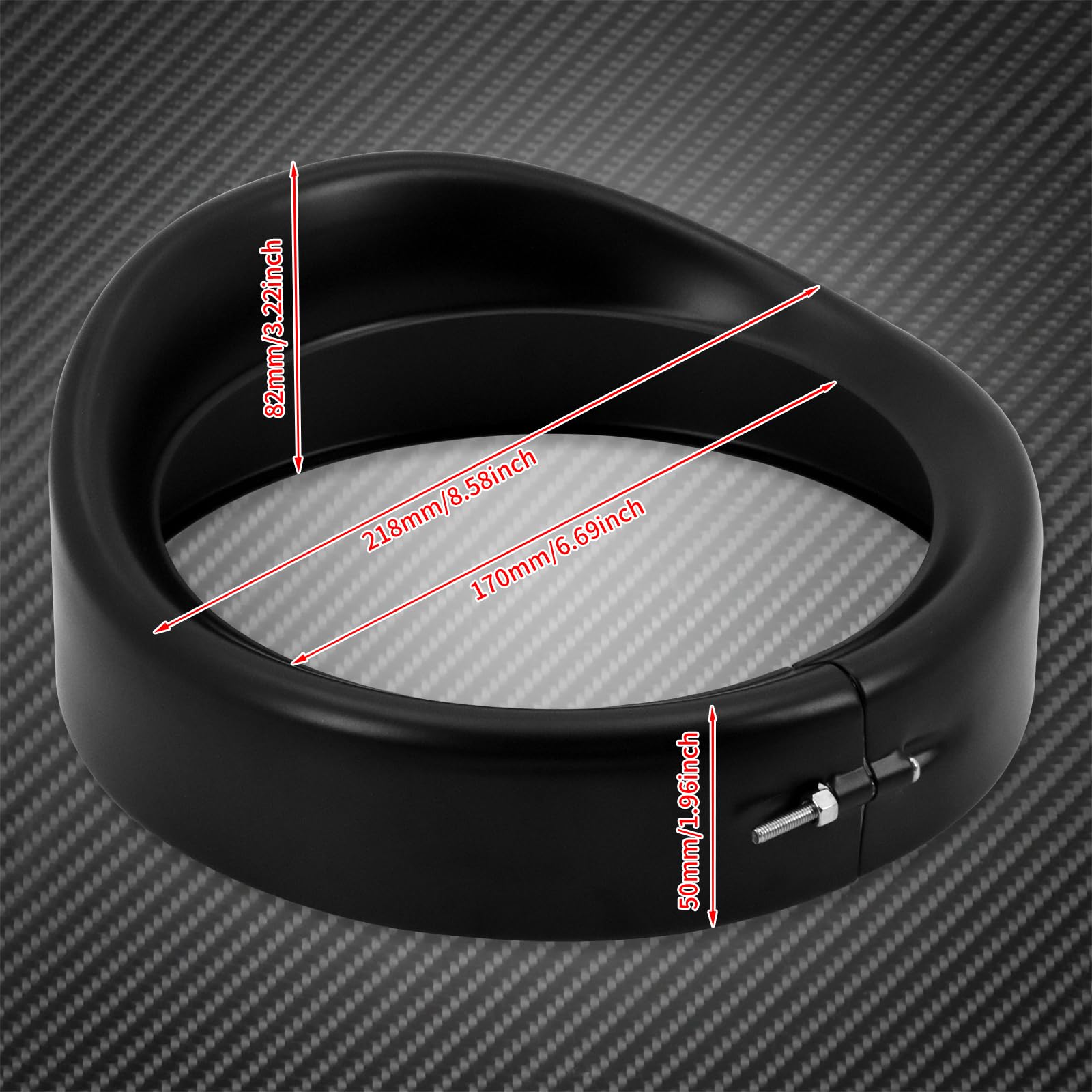 HCmotorku Motorfiets 17,8 cm koplamprand ring vizierstijl geschikt voor Harley Touring Road King Street Glide Electra Glide Softail chroom