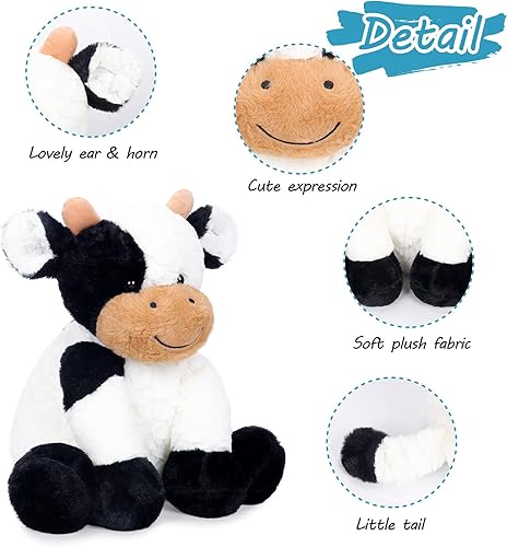Miniatura 2 de Animales de peluche de vaca suave y tierna, animal de peluche de vaca para niños, 13.7 pulgadas